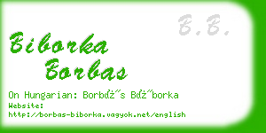 biborka borbas business card